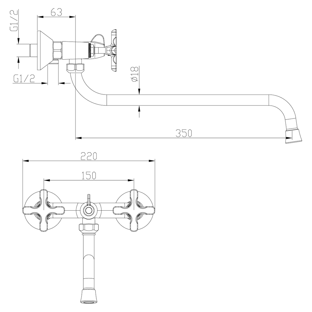 Смеситель Lemark Duetto LM5751C для ванны