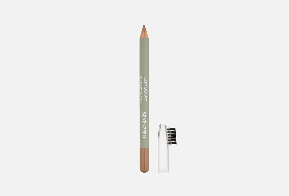 Seventeen Карандаш "миндаль" для бровей с щеточкой Longstay eye brow shaper