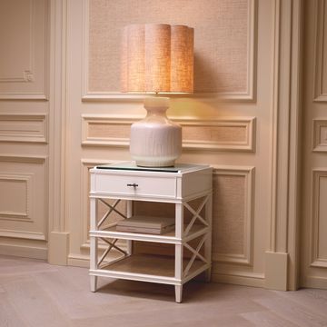 Eichholtz Table Lamp Lorena, White Drip-Effect / Vintage Brass Finish