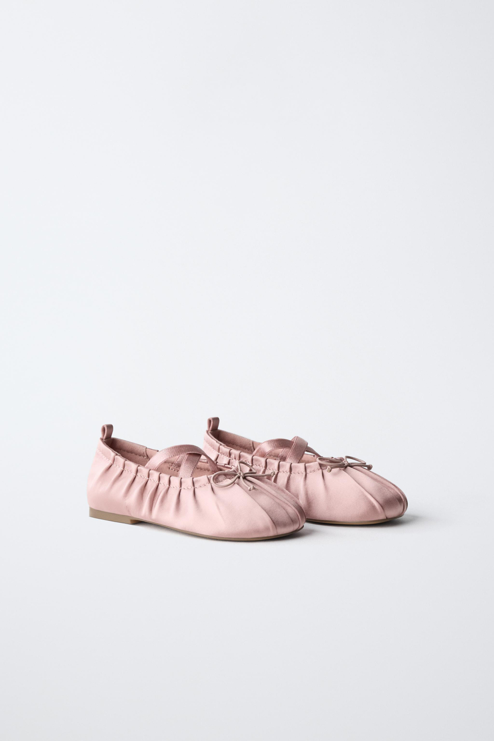 ZARA АТЛАСНЫЕ БАЛЕТКИ, РОЗОВЫЙ