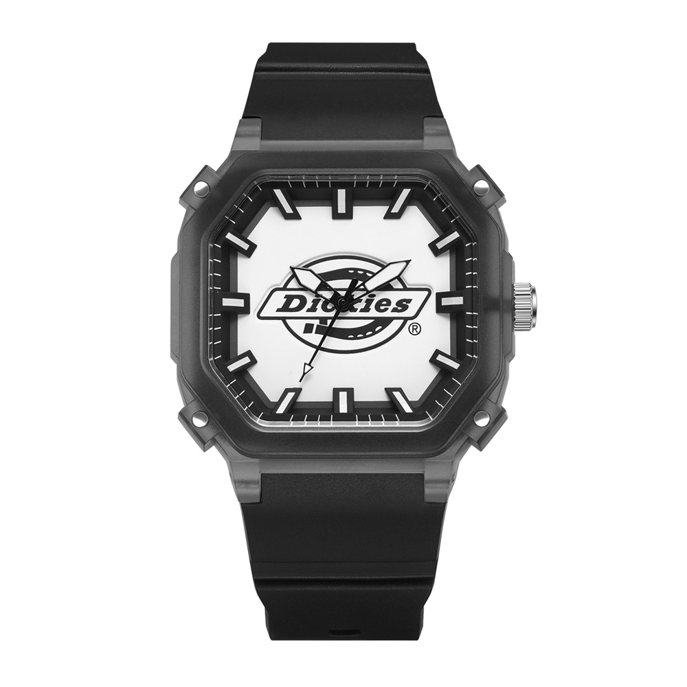 Dickies SS23 Wrist Watch Quartz Movement Plastic Strap White Dial Unisex 30m Water Resistant