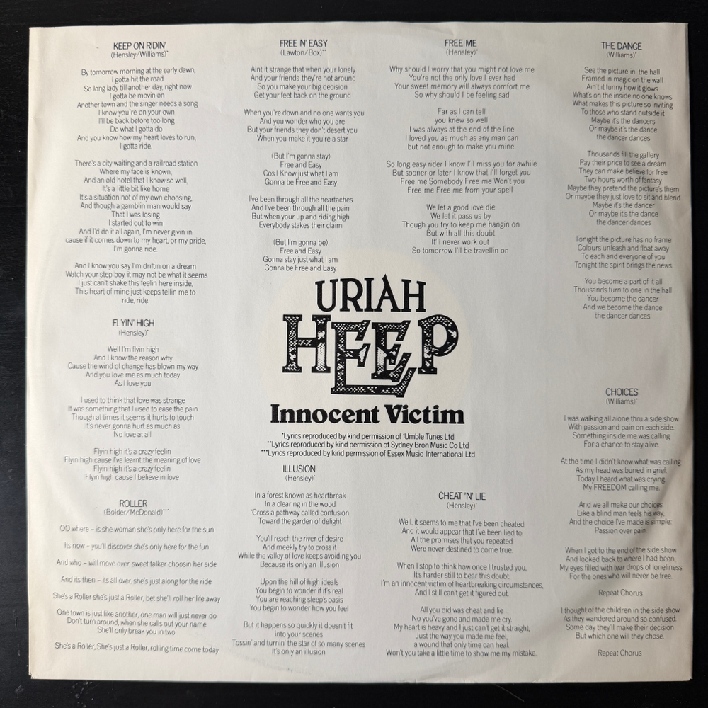 Uriah Heep ‎– Innocent Victim (Скандинавия 1977г.)