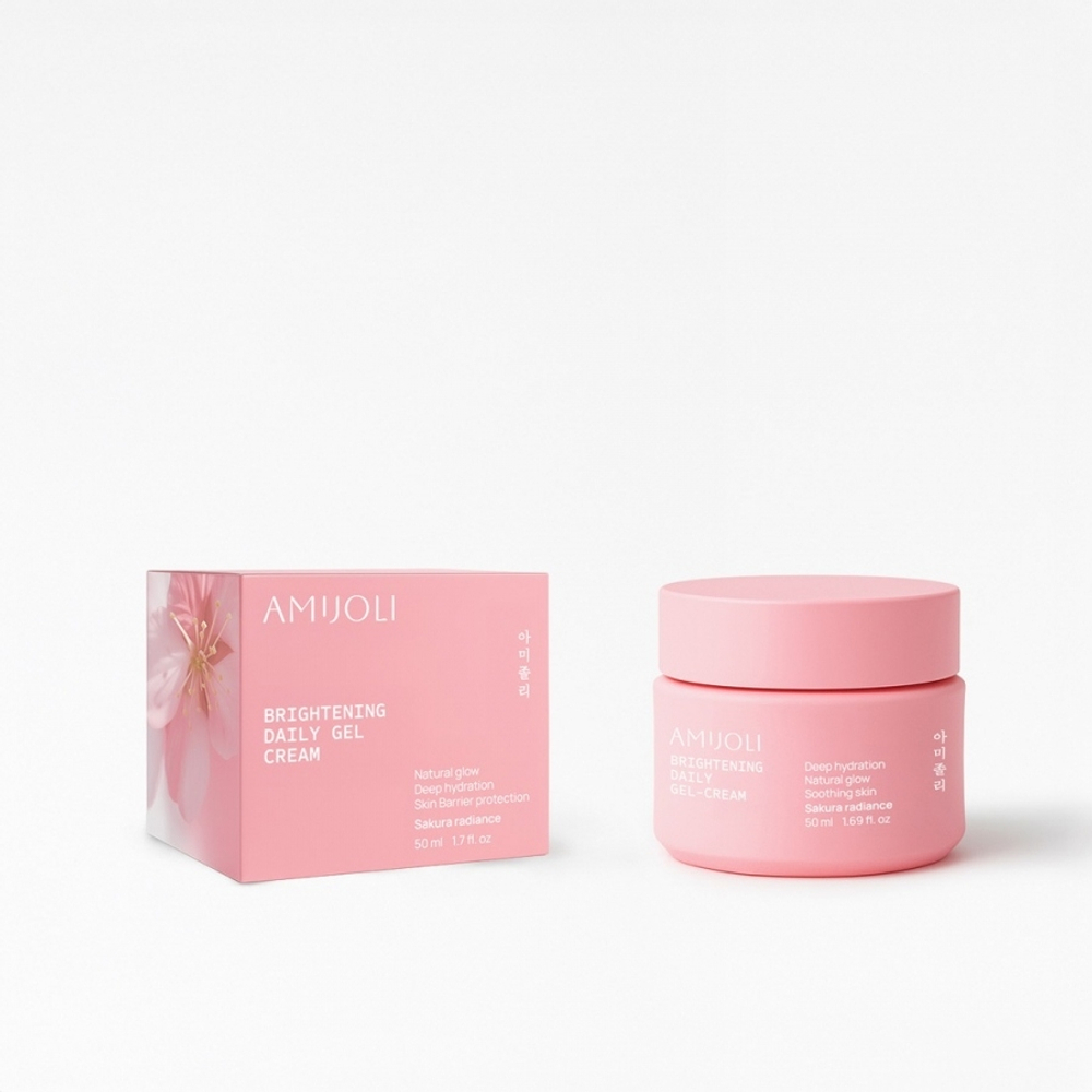 AMIJOLI Brightening Daily Gel - Сream Sakura Radiance Дневной крем-гель для лица с гранулами масла моринги и экстрактом сакуры 50мл