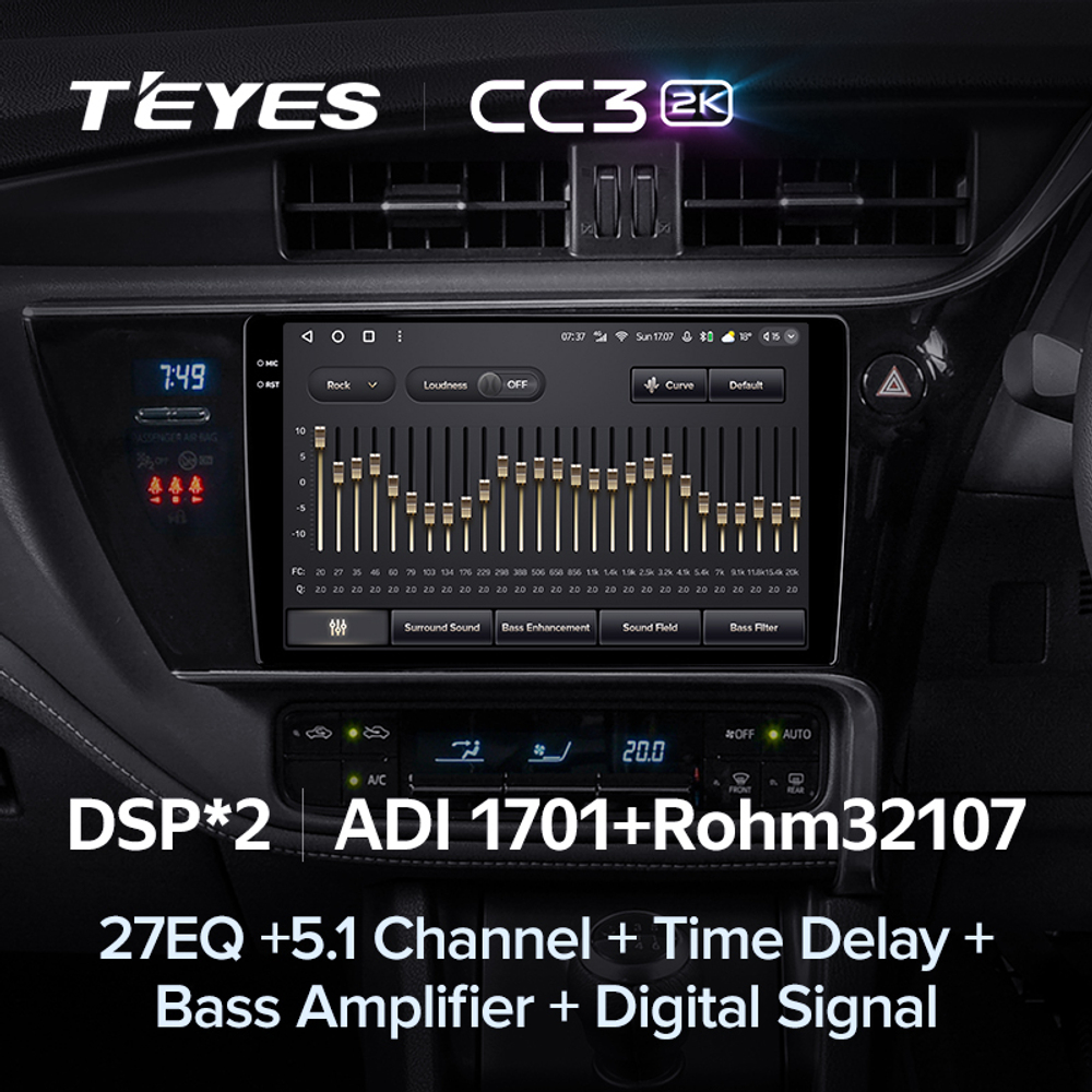 Teyes CC3 2K 10,2"для Toyota Corolla, Auris 2017-2018 (прав)