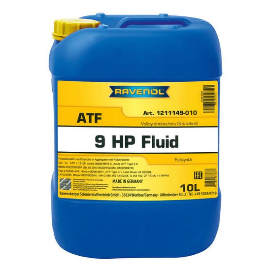 RAVENOL ATF 9HP Fluid масло для АКПП 10 Литров