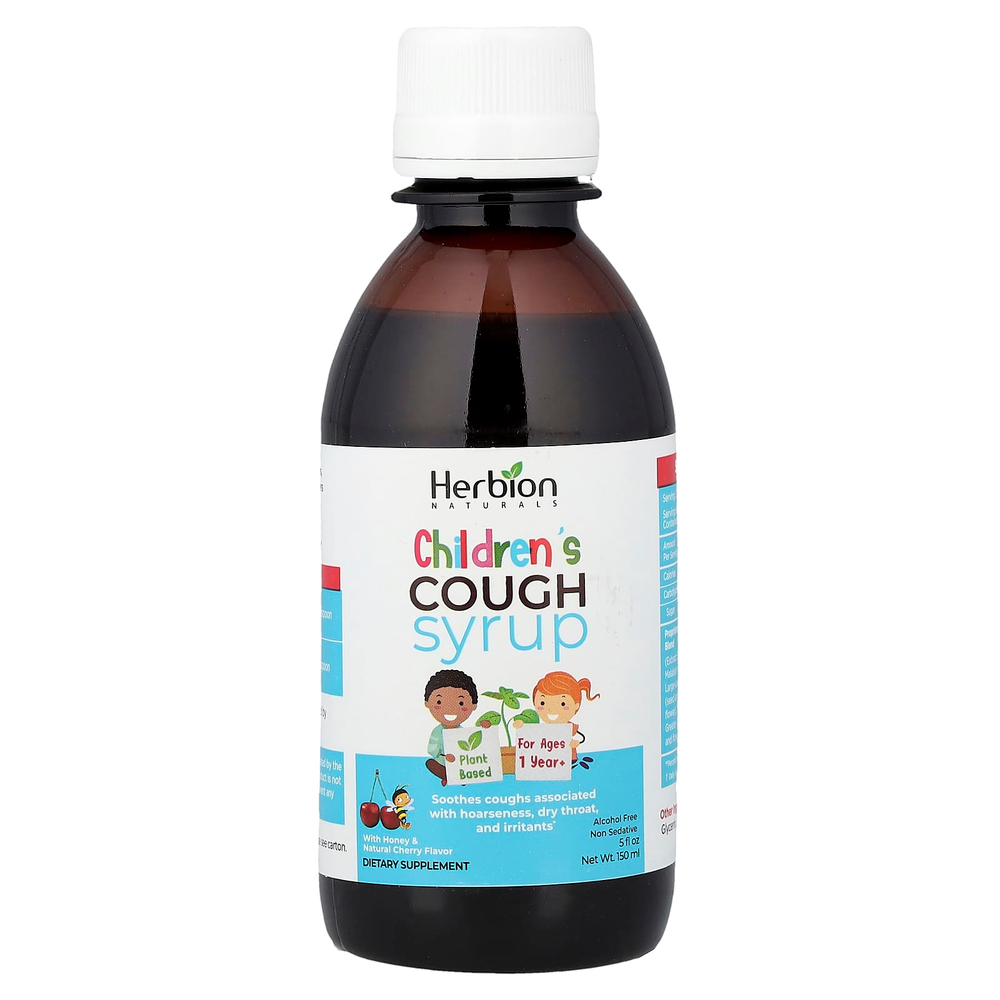 Herbion Naturals, Детский сироп от кашля, без спирта, с медом и натуральной вишней, 150 мл (5 жидк. унц.)