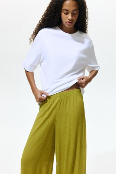 Широкие жатые брюки — высокая посадка - H&M