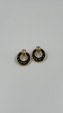 Серьги с чёрной эмалью Givenchy