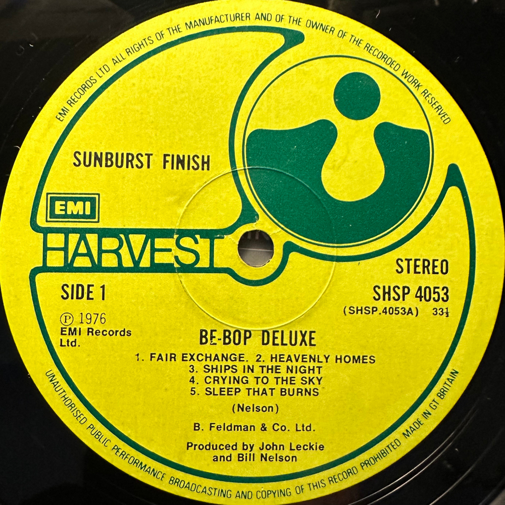 Be-Bop Deluxe ‎– Sunburst Finish (Англия 1976г.)