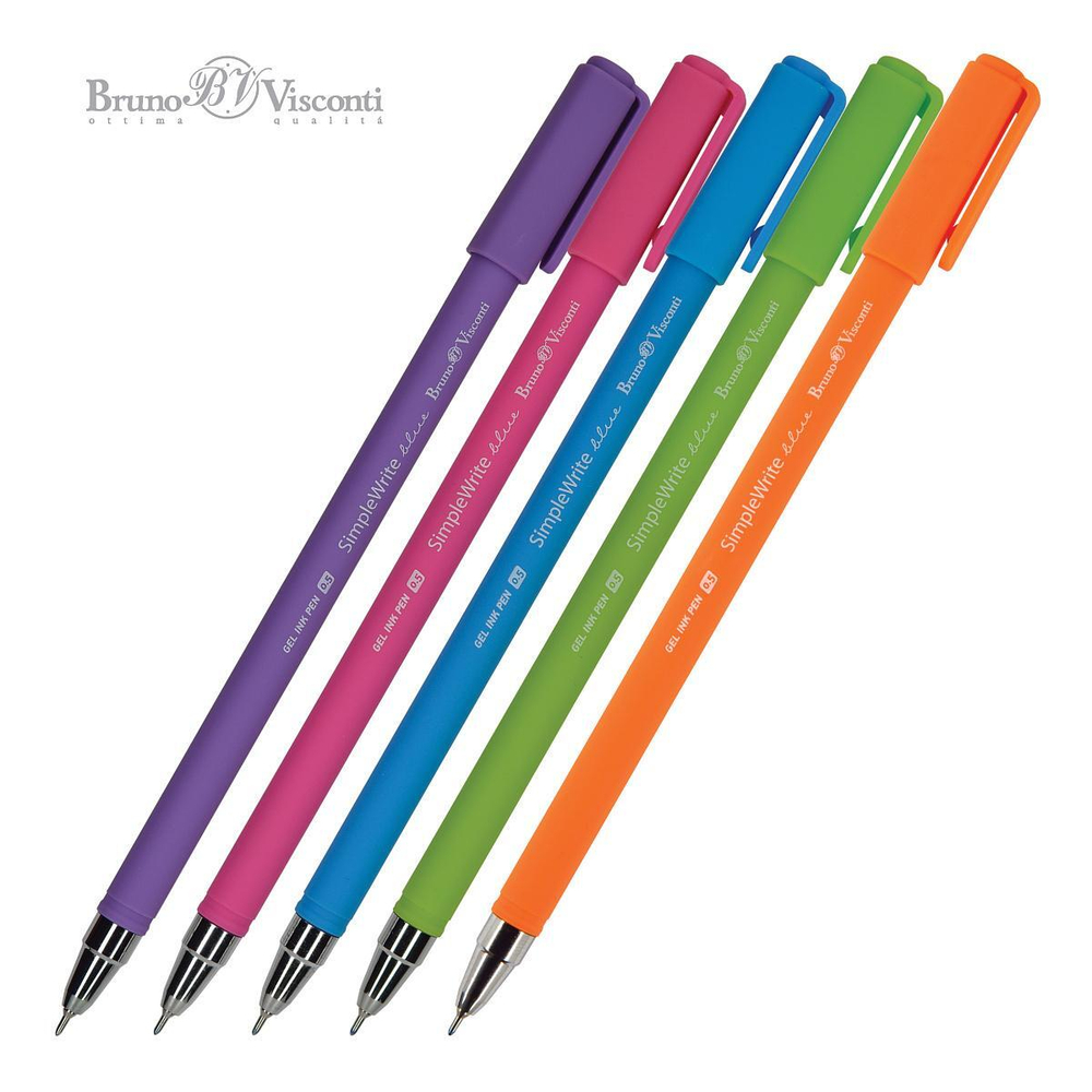 Ручка гелевая 0.5 мм, синяя "SimpleWrite special" (BrunoVisconti)