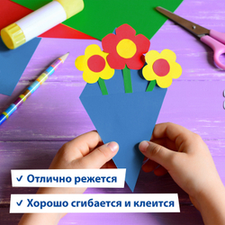 Картон цветной А4 ТОНИРОВАННЫЙ В МАССЕ, 10 листов 10 цветов, 180 г/м2, BRAUBERG, 129308