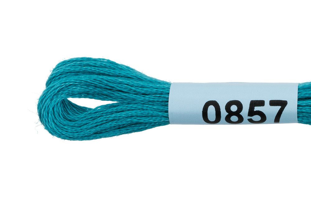 Мулине Gamma 100% хлопок, цв.0857 м.волна, 24 мотка по 8 метров