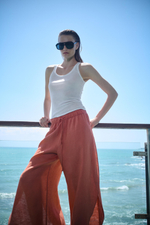 БРЮКИ ИЗ 100% ЛЬНА С РАЗРЕЗАМИ — ZW COLLECTION — ZARA
