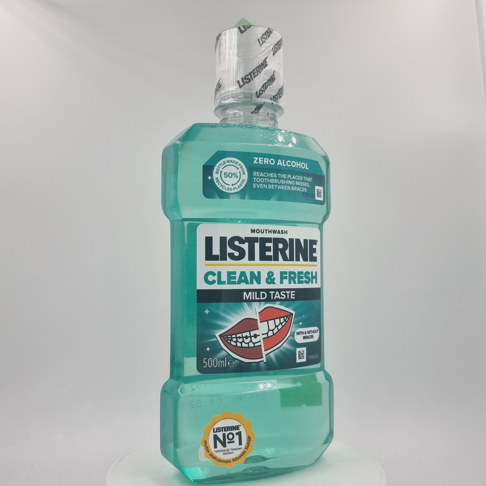 Ополаскиватель для рта Listerine Clean&Fresh с ортодонтическими брекетами 500 мл (Из Эстонии)