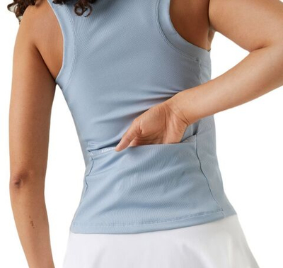 Женский топ теннисный Björn Borg Ace Rib Tank Pocket - dusty blue