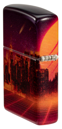 Зажигалка Zippo Cyber City с покрытием 540 Matte, латунь/сталь, оранжевая 38x13x57 мм