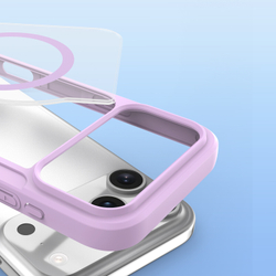 Чехол книжка фиолетового цвета (Purple Pink) с поддержкой MagSafe от Dux Ducis для iPhone 17 Pro, серия Skin X Pro Series Case
