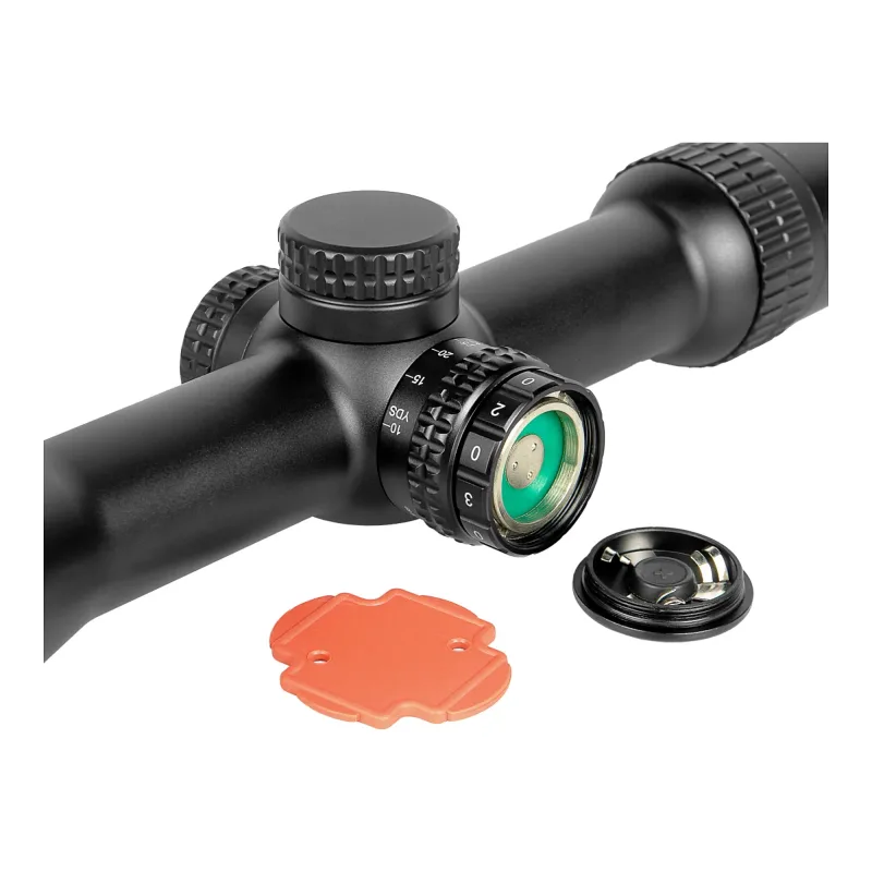 Прицел оптический BRITE WA8X 3-24x56 SF IR - открытый отсек батареи подсветки и ключ