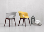 Кресло с обивкой Scab Design Natural Miss B Pop, венге, светло-серый