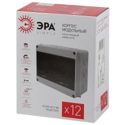 Корпус пластиковый навесной ЭРА SIMPLE КМПн-12 IP65 серый | Корпуса пластиковые распределительные герметичные