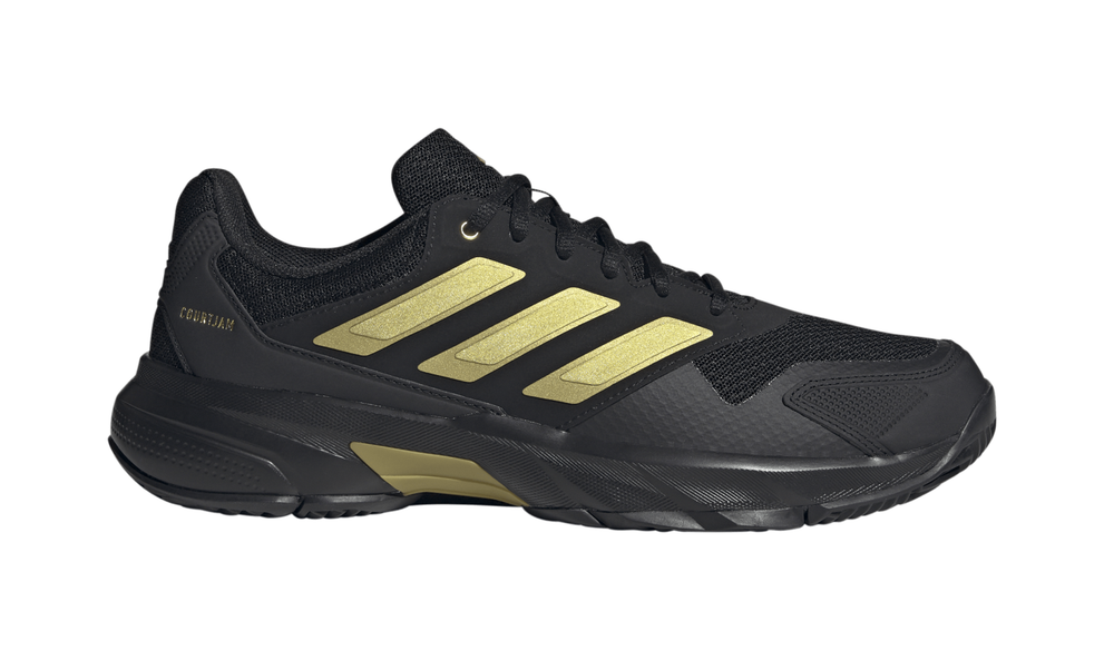Теннисные кроссовки Adidas CourtJam Control 3 - core black/gold metallic/core black
