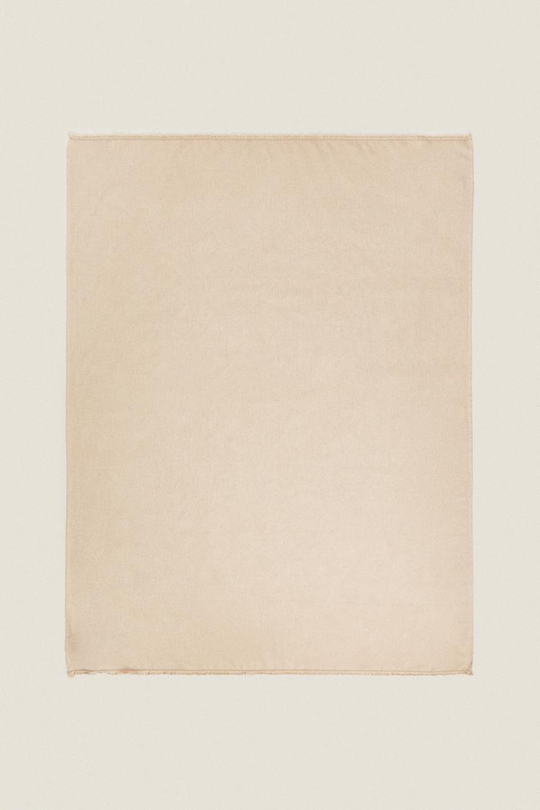 ZARA HOME ОДНОТОННЫЙ ПЛЕД, СВЕТЛО-БЕЖЕВЫЙ