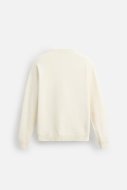 ZARA СВИТЕР ИЗ МЯГКОЙ ТКАНИ С РЕЛЬЕФНЫМ УЗОРОМ, ЖЕЛТОВАТО-БЕЛЫЙ