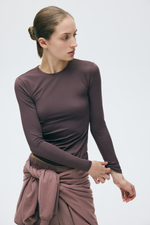 Облегающий топ из микрофибры с длинными рукавами - H&M