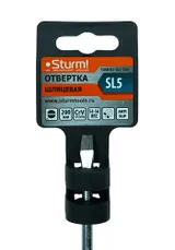 Отвертка плоский шлиц SL5х200мм, CrV, магнитный наконечник Sturm! — фото 3