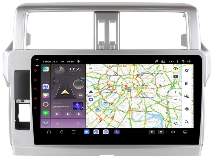 Магнитола для Toyota Land Cruiser Prado 150 2014-2017 - Kuberg QLed, Android 13, Быстрейшая, CarPlay, SIM-слот