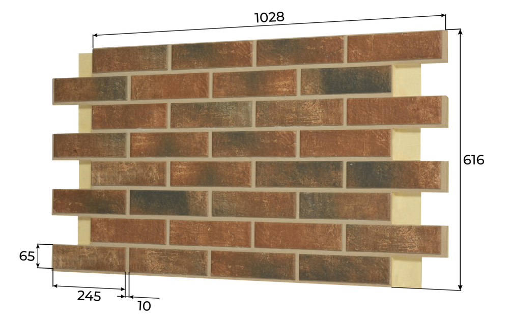 Термопанель ППУ Element Klinker Retro Brick Masala 102,8 x 61,6