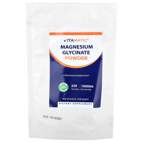 Vitamatic, Порошок глицината магния, 250 г (8,8 унции)