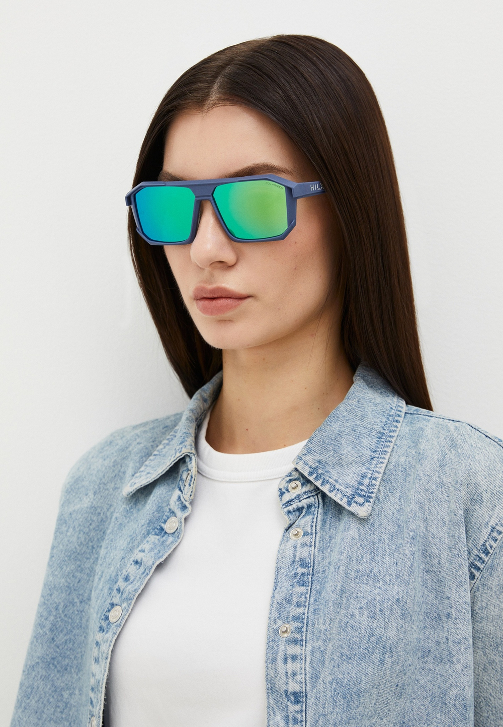Спортивные очки HILX Juggernaut / Matt Solid Blue / Green Polarized Lens