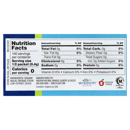 SweetLeaf Stevia, органический подсластитель из стевии, 70 пакетиков по 0,8 г (0,028 унции)