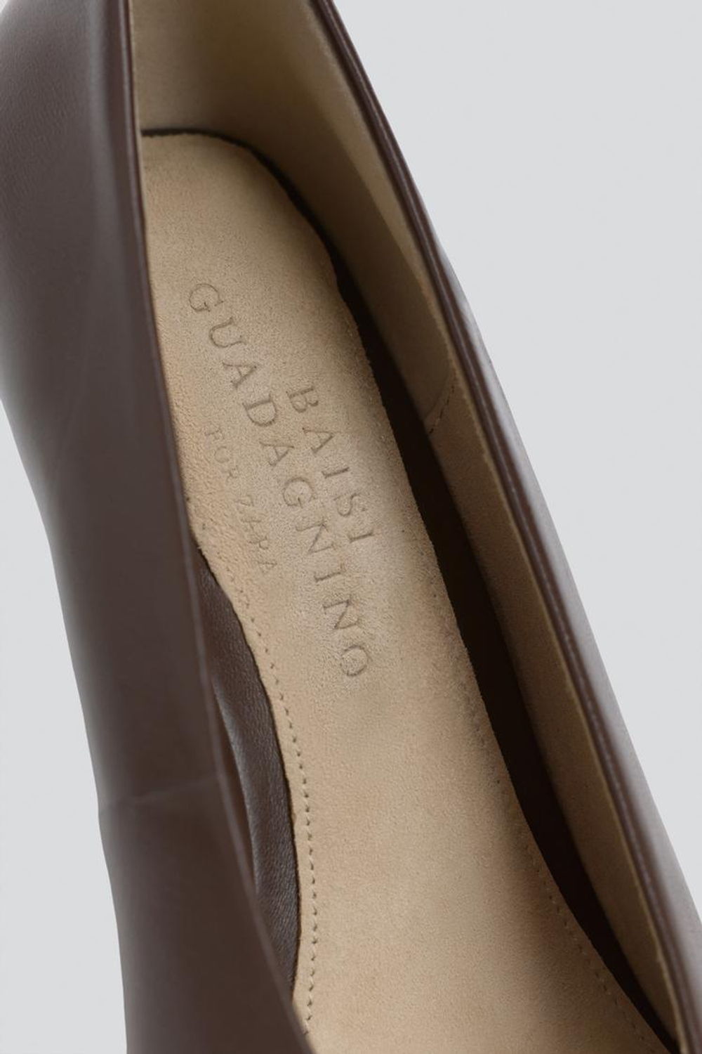ZARA X BAISI GUADAGNINO КОЖАНЫЕ ТУФЛИ, ШОКОЛАДНО-КОРИЧНЕВЫЙ
