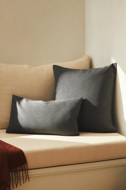 ZARA HOME ОДНОТОННЫЙ ЧЕХОЛ ДЛЯ ДЕКОРАТИВНОЙ ПОДУШКИ, СЕРЫЙ