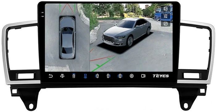 Магнитола для Mercedes-Benz ML W166, GL X166 2011-2015 (рамка 9) - Teyes CC3-2K-360 на Android 10, Быстрая, 2K QLED, CarPlay, 4G SIM-слот, 4 камеры в комплекте