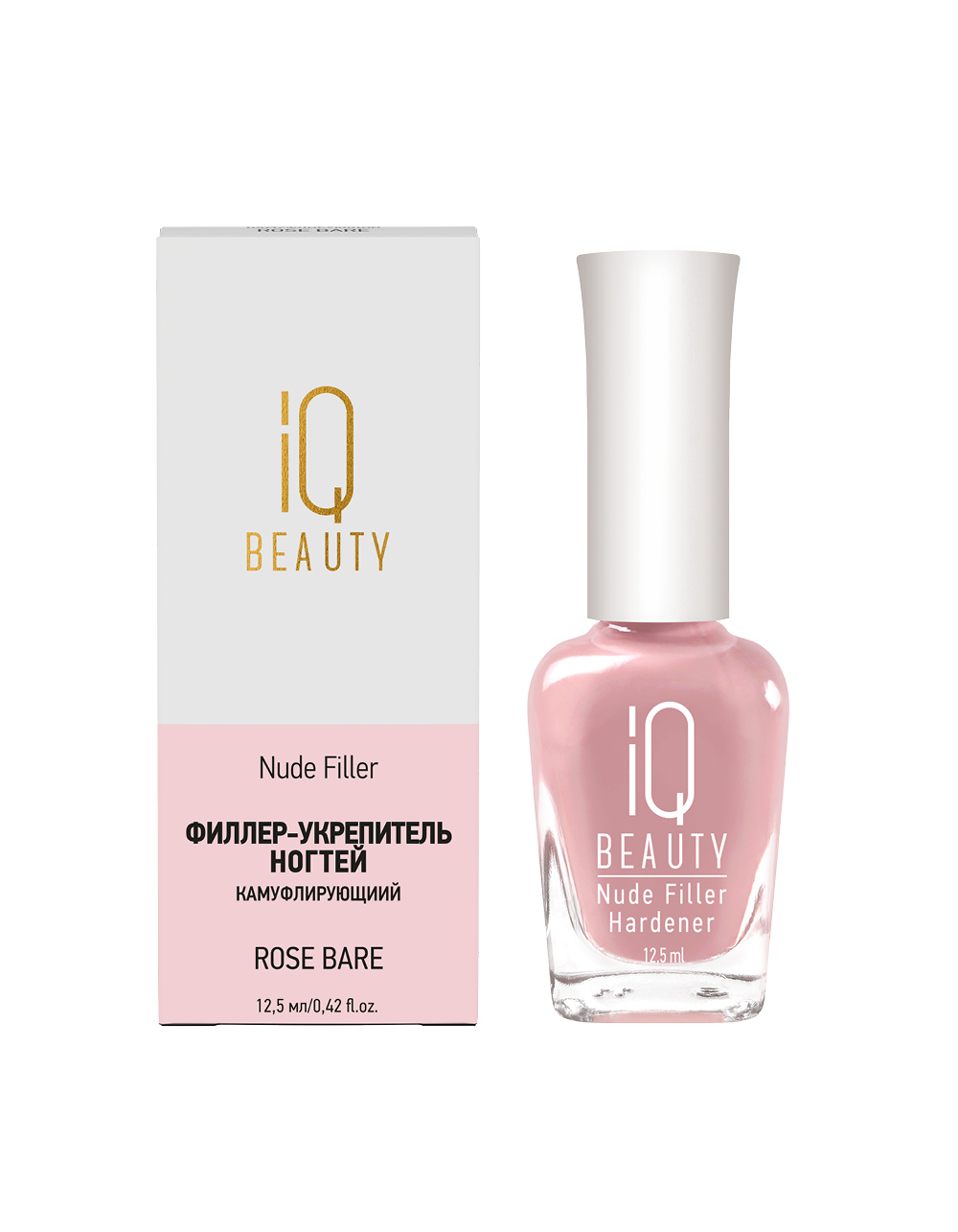 IQ Beauty Nude Filler - Филлер-укрепитель для ногтей Rose Bare, 12,5мл
