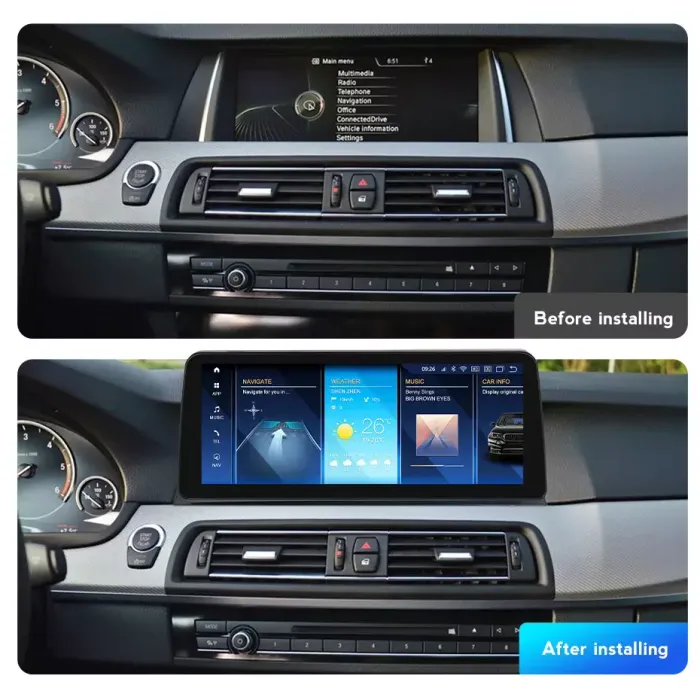 Магнитола для BMW 5 (F10) 2012-2016 NBT - Kuberg MKD монитор 12.3", Android 11, Быстрая, CarPlay, 4G SIM-слот