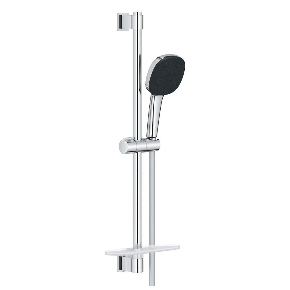 Душевой гарнитур GROHE Vitalio Comfort 110, 3 режима струи, штанга 600 мм, 9,5 л/мин, с полочкой, хром (26974001)