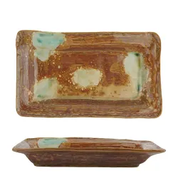 Блюдо прямоугольное 25*15 см h3,5 см Light Brown Spots Sea Wave Frutti di Mare P.L. [1]