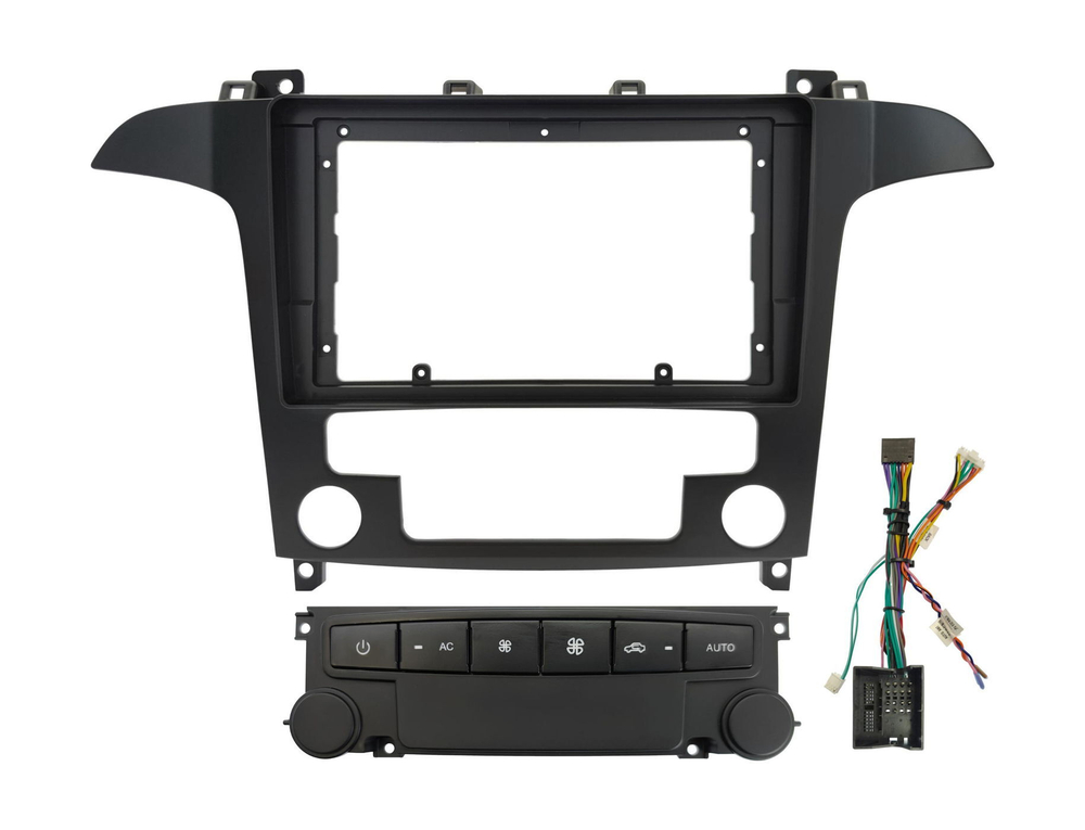 Переходная рамка магнитолы FORD S-MAX 2006-2010 9 дюймов (комплект с проводами)