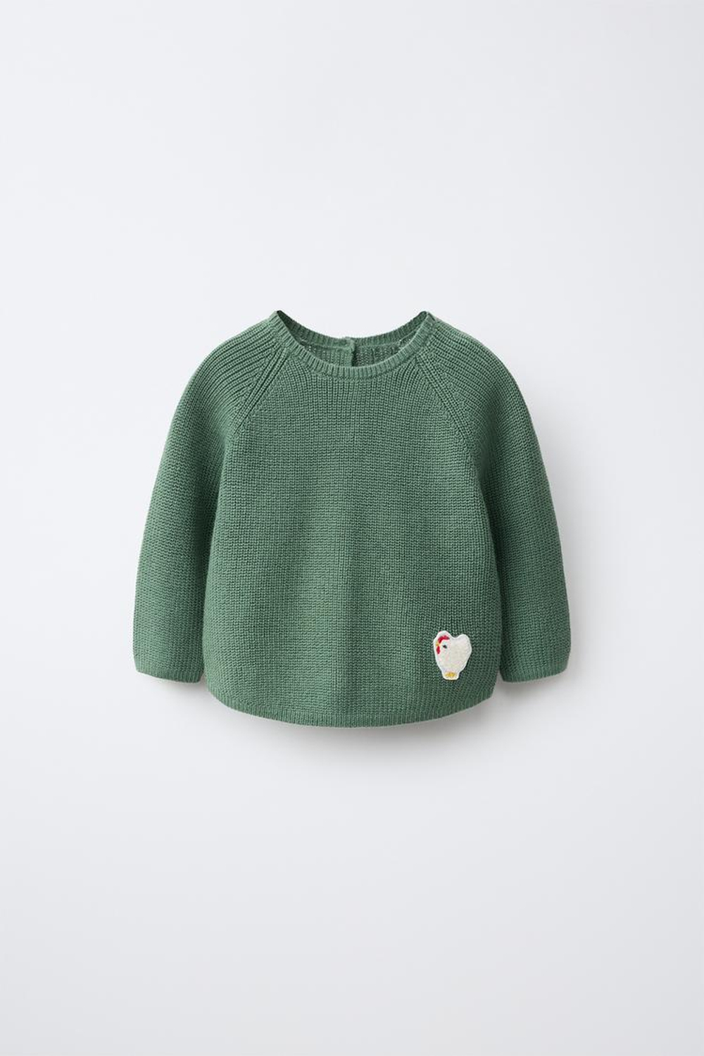 ZARA СВИТЕР ИЗ ЖЕМЧУЖНОГО ТРИКОТАЖА, ЗЕЛЕНЫЙ