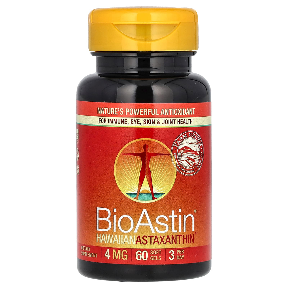 Nutrex Hawaii, BioAstin®, гавайский астаксантин, 4 мг, 60 капсул
