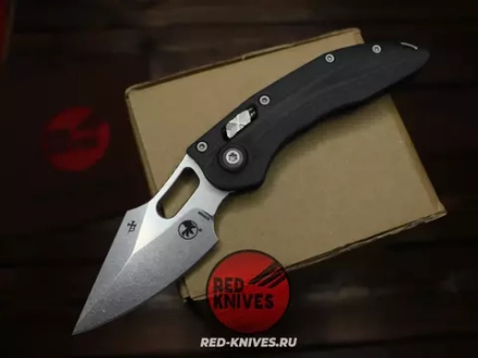 Нож Microtech Stitch Ram-Lok - рукоять черный G10, клинок стоунвош RK-456