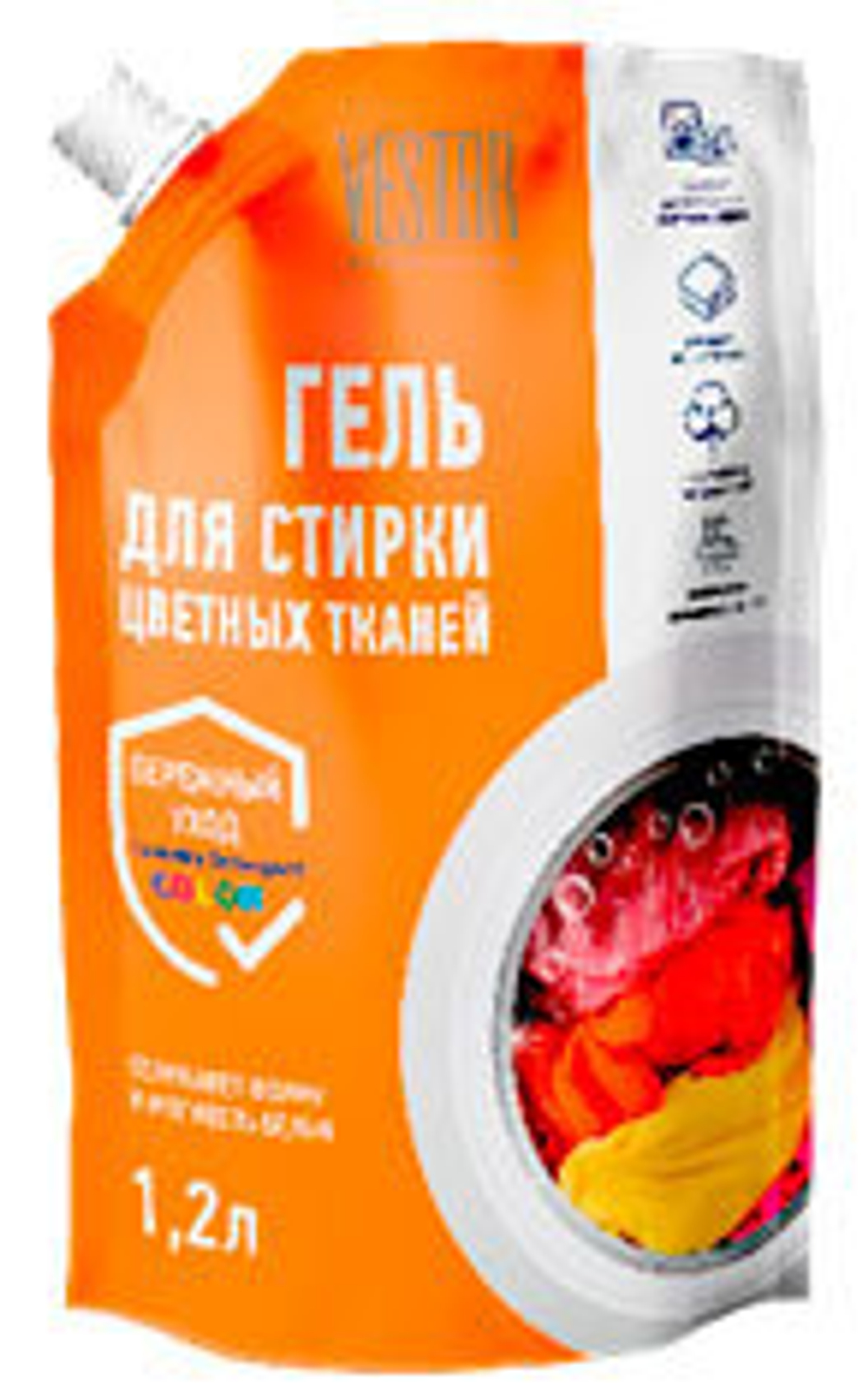 Гель для стирки Vestar для Цветных тканей дой-пак 1,2 л