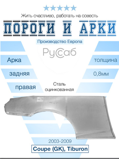 Арка правая Hyundai Coupe (GK), Tiburon 2003-2009 (Polcar)