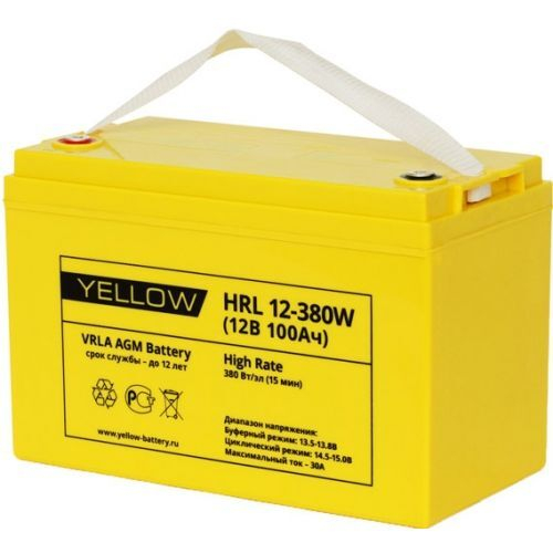 Аккумулятор YELLOW HRL 12-380W - AGM ( 12В / 100Ач )