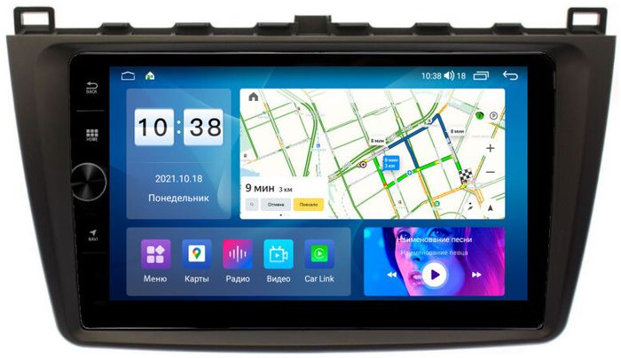 Магнитола для Mazda 6 2007-2012 (GH) - Parafar PF012LUX1FHDAV на Android 13, CarPlay, 4G SIM-слот