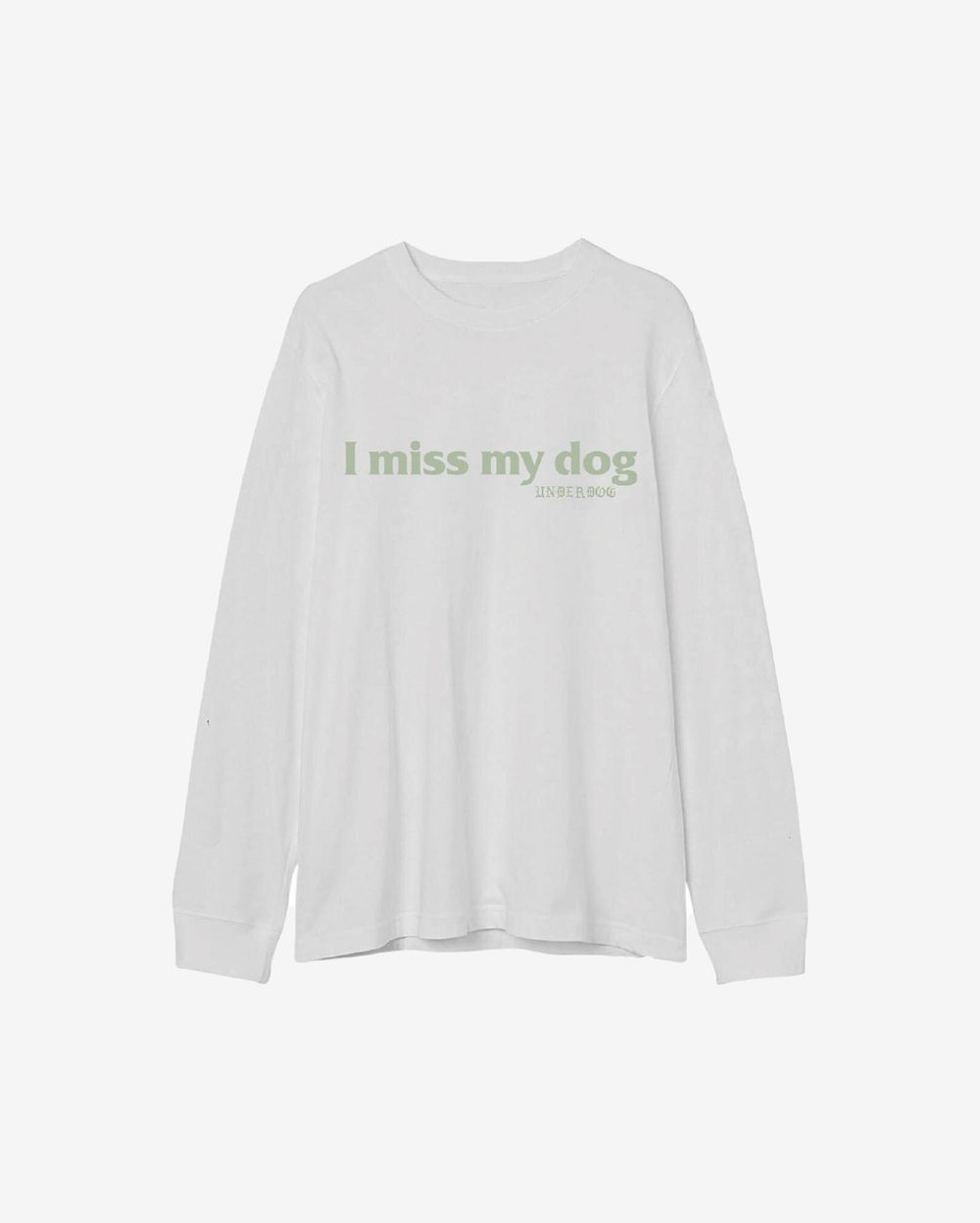 Лонгслив I miss my dog белый / мятный
